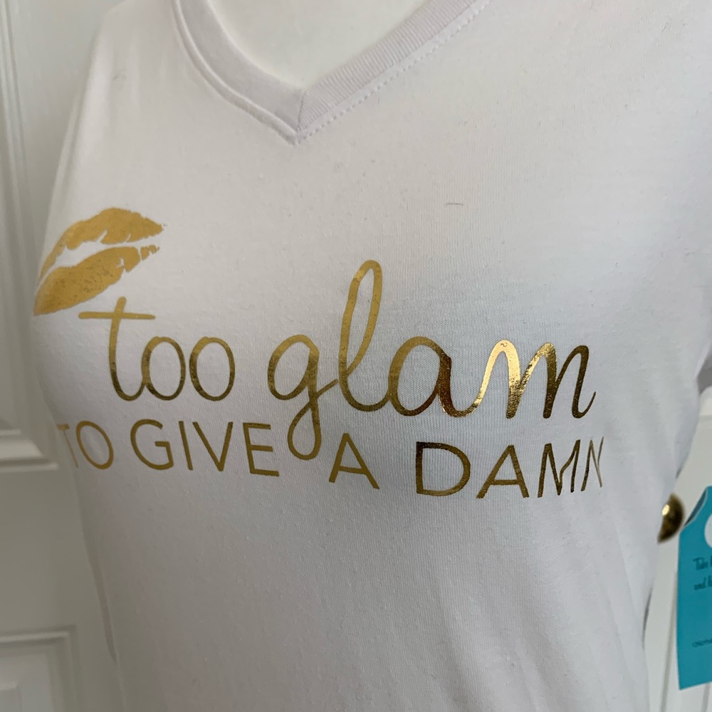 White Beverly Hills Graphic V-Neck